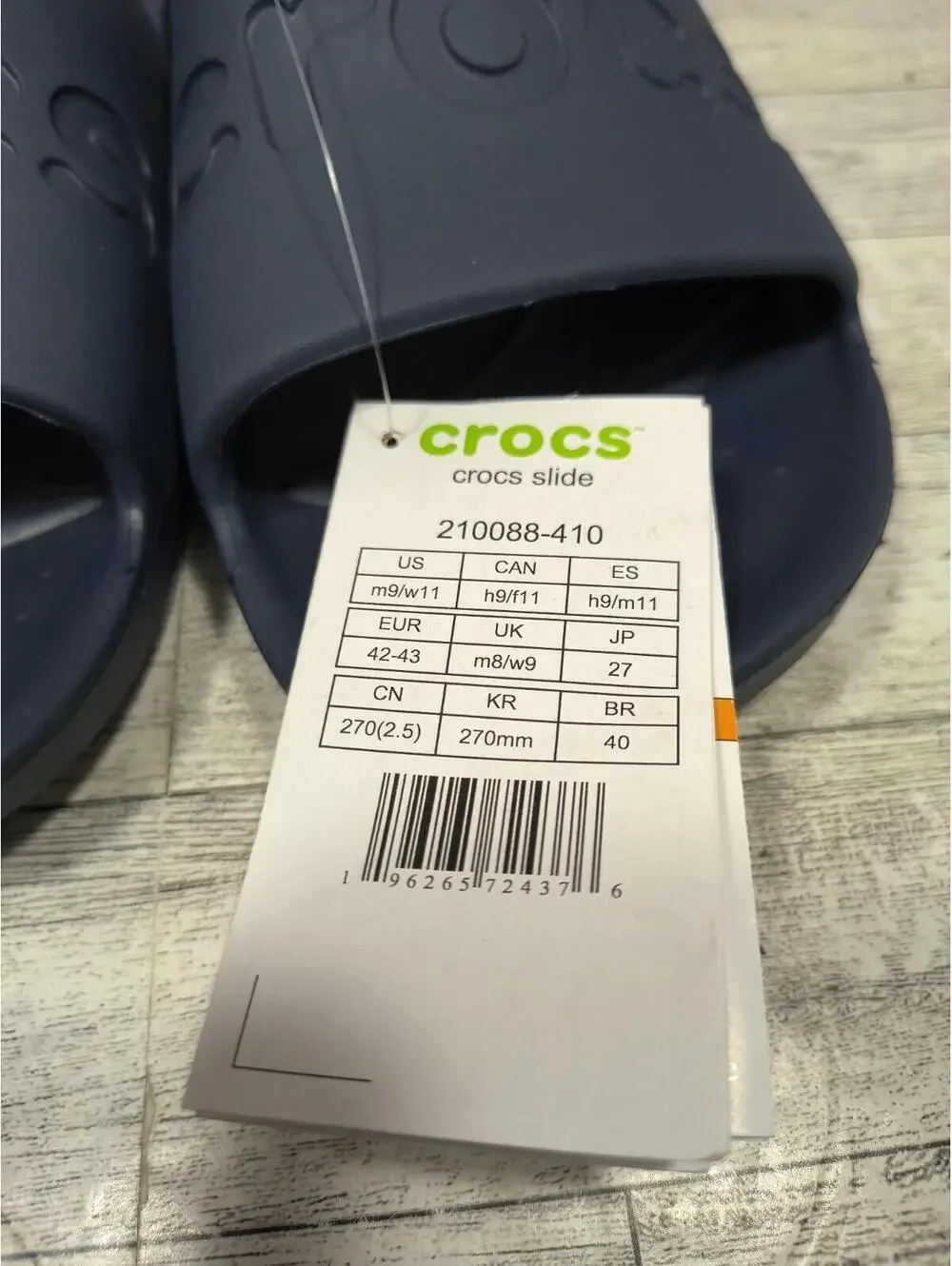 Crocs Essentials Slide Men's 9 Women's 11 Navy Blue Comfort 210088-410 NWT